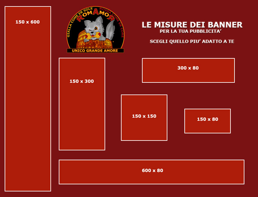 Pubblicità su Romamor: le misure dei nostri banner