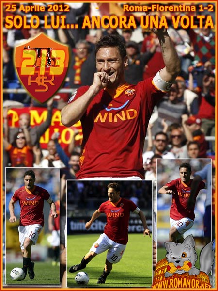 Roma-Fiorentina 25 aprile 2012 - Totti segna il suo gol numero 213 in campionato