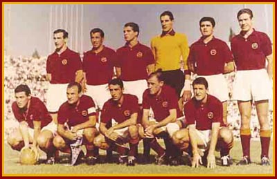 11 ottobre 1961 - AS Roma la formazione che vince la Coppa delle Fiere