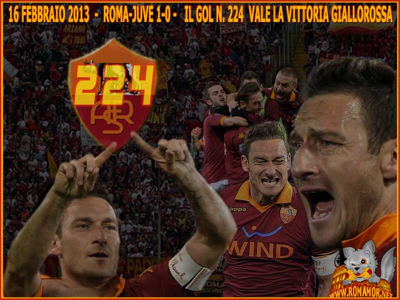 16.02.2013 - Roma-Juventus 1-0 - Gol numero224