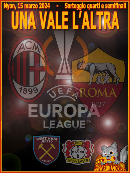 15 marzo 2024 - Europa League -  Sorteggi quarti di finale e semifinali
